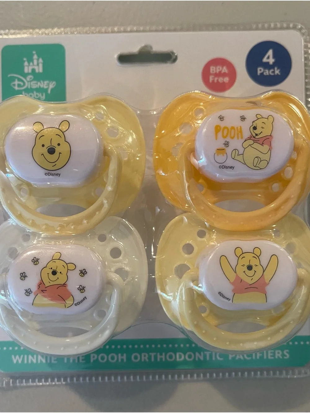 Disney Baby Gray & Yellow Winnie the Pooh Bib and Pacifier Set